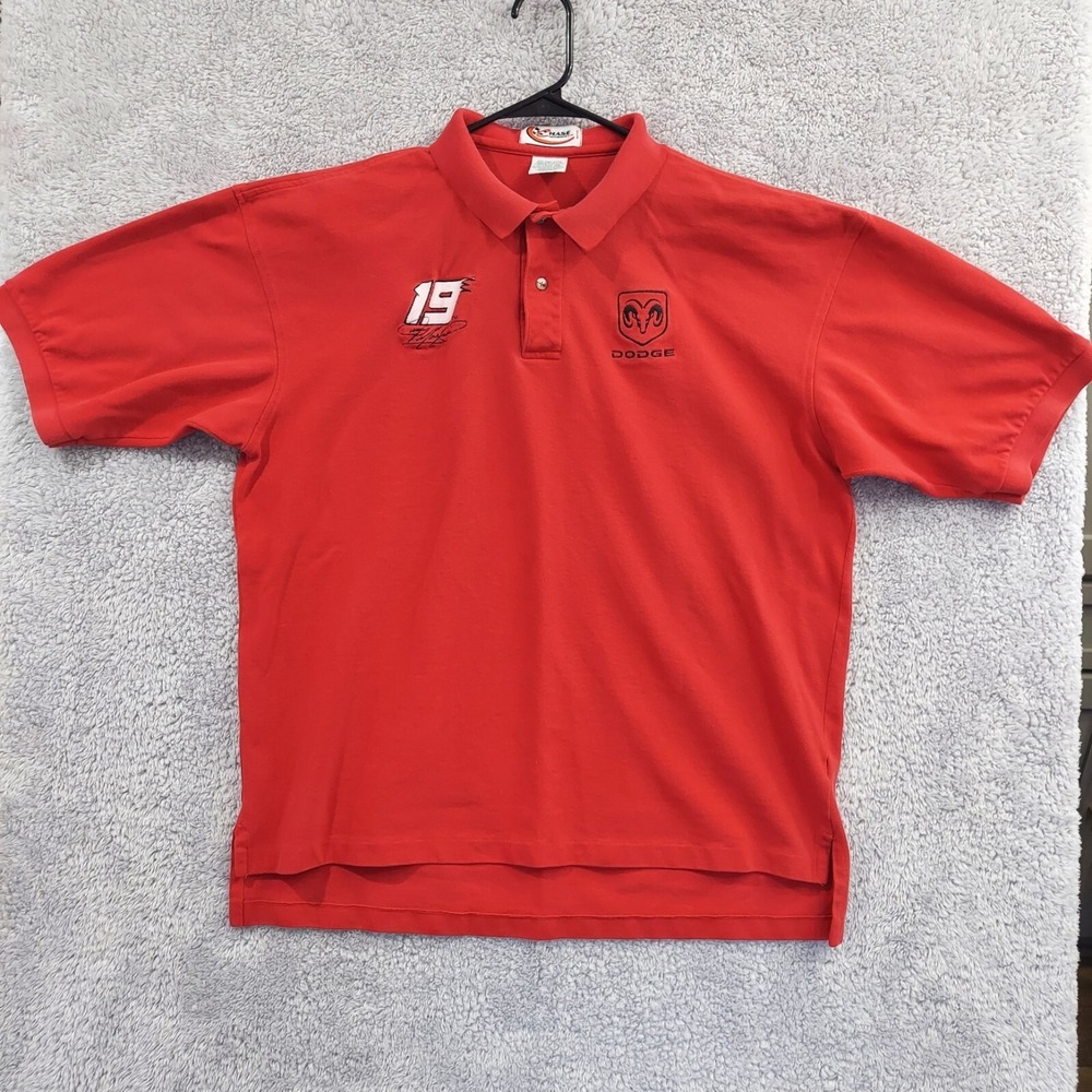 Chase Authentics Polo Shirt Mens XL Jeremy Mayfield‎ Dodge Nascar Red #19